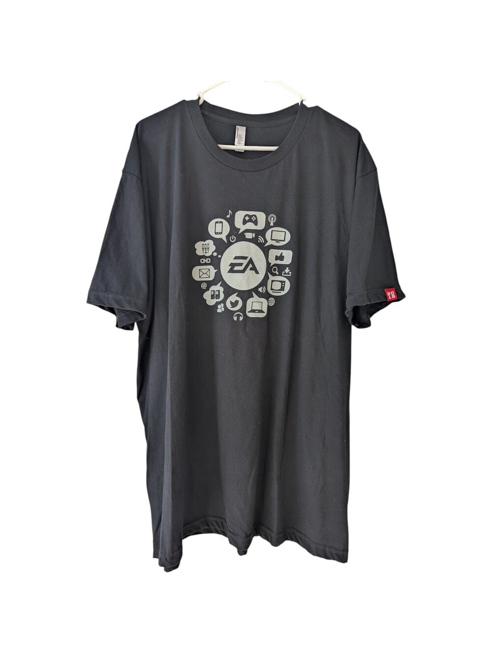 2015 American Apparel EA Sports Shirt 2XL Tall Black Tech Gaming Tee Made in USA